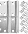 Flag Shaped Lift Off Hinges Set 6 Pairs Stainless Steel Door Hinges arranged flat on white background