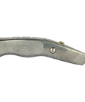 Snap Off Knife Pro Retractable Blade Utility Knife With 18mm Width Stainless Steel Blade Guide Quick Tool Free Blade Change Ergonomic Silver Handle