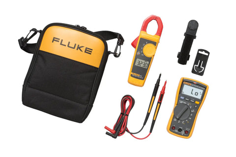 117 And 323 Multimeter And Clamp Meter Combo For Electricians, Pro Grade Tool For Residential And Commercial Jobs, includes case and leads