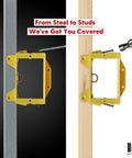 Nail On Low Voltage Mounting Brackets For New Construction 1 Gang yellow brackets on steel and wood studs with tools