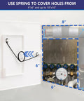 No Sweat Spring Fit Access Panel Covers Dreamy 8x8 Inch Drywall Cuts for quick access to plumbing behind the panel.