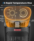 Control panel of 60 Degree Oscillating Space Heater With 1500W PTC Ceramic Heating featuring 3 modes and adjustable thermostat
