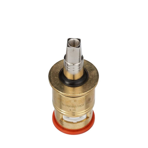 Short Hot Replacement Faucet Cartridge With One Quarter Turn Ceramic Disc Lead Free Polished Chrome Finish Durable Hot Water Tap Cartridge For Commercial Faucets Compatible With Major Commercial Brands