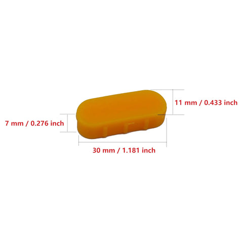 Tire Changer Insert Kit For Mounting And Demounting, orange nylon insert with dimensions, part of 6 Pairs 12 Pieces set