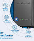 Close-up of 60W transformer with photocell sensor for the All In One LED Low Voltage Landscape Lighting Kit 12 Pack