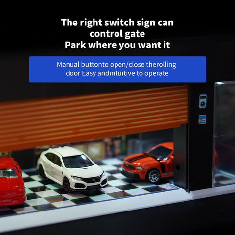 1/64 Scale Die Cast Car Display Case With LED Lights And Voice Control For 1:64 Mini Toy Cars Electric Garage Diorama