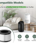 HEPA Replacement Filter For PARTU And Slevoo BS 03 Air Purifier With 3 In 1 Filtration System shown with compatible purifiers