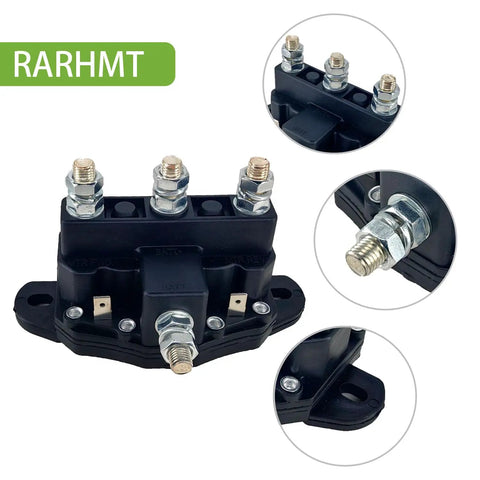 12V Workhorse Winch Reversing Solenoid Switch DPDT Contactor Relay 6 Terminal With Reverse Polarity, close-up view