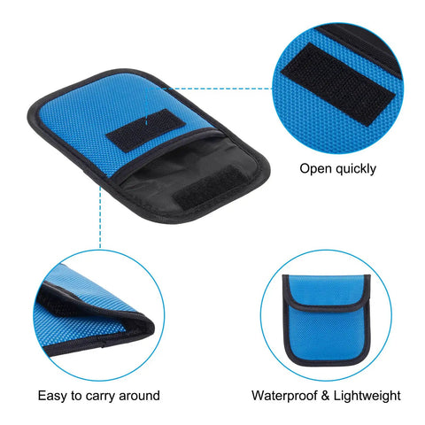 Two Pack Lens Filter Case For 25mm To 58mm Filters, Portable Camera Filter Pouch, Tough Nylon, Waterproof And Scratch Resistant, Blue