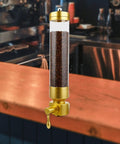 Rugged Gold Coffee Bean Dispenser Jar With Airtight Lid For Kitchen Counter Setup, 25.59" x 5.12", storing coffee beans.