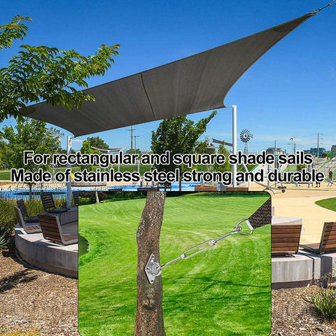 80 Piece Shade Sail Hardware Kit For 6 Inch Components, Installation on tree for rectangular sun shade sail with stainless steel