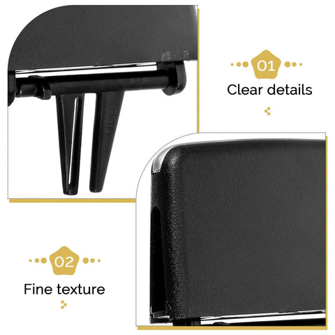 All Purpose Adjustable Car Air Vent Tab Clip For Automotive Outlets Slick DIY Install No Tools Needed Black ABS And PC Material Universal Fit Durable Vent Clip For Auto AC Vents black ABS and PC vent clip close-up, fine texture