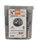 3/8 To 1/2 Inch Knockout Non-Metallic Push-In Connector Gray 100 Pack Model 75105B in packaging for electrical box setup