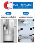 Wireless Under Cabinet Lights With 48 LED Motion Sensor And Remote Control Rechargeable Stick On Magnetic Night Lights For Kitchen Bedroom And Stairs Four Pack installation methods showing built-in magnet and adhesive strip options.