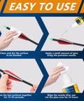 Steps to use Heavy Duty Fletching Glue Kit 100g Pro Grade Instant Bond For Carbon Aluminum Wood Arrows Clear Adhesive