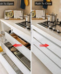Double Magnetic Push Latch Kit 10 Pack For Cabinets Drawers Wardrobes And Doors, open and closed kitchen drawer demonstration