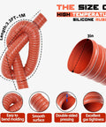 3 Inch Intake Hose For Auto Air Duct System With Double Layer Silicone Flexible Ducting High Temp Heat Resistant Vacuum Hose Red 1 Meter Length