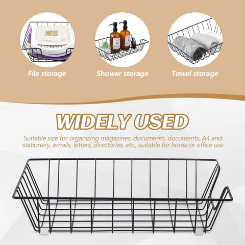 Six Pack Metal Letter Tray Set Stackable Wire Paper Organizer For Desk File Holder Basket Letter Storage 14 X 10 X 3 Inches Black
