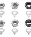 12 Piece Bike Wheel Axle Nuts and Safety Washers Kit for Front and Rear Wheels, M8 M9.5 M10 Sizes, metal nuts and washers set