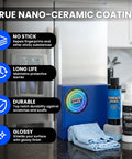 Nano Ceramic Multi Surface Sealer That Restores And Protects Stainless Steel, Wood, Painted Metal And Plastics displayed on kitchen counter