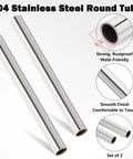 Livabber 304 stainless steel round tubes, 7/8 in OD, 0.06 in wall, 12 in length, set of 2