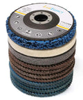 Grab And Go All In One Flap Disc Kit For Angle Grinder 4.5 Inch 11 Piece Grinding And Polishing Set, stacked view of discs
