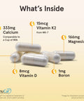 BoneUp For Bone Density With Vitamin D3 And K2 Calcium Support Supplement 240 Capsules with nutrients labeled
