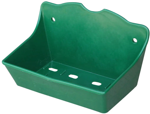 Heavy Duty Livestock Salt Block Feeder And Mineral Block Holder For 4 Lb Blocks, green polyethylene with moisture release ribs