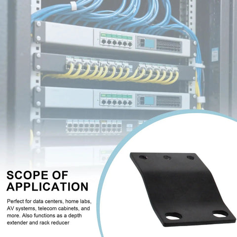 1U Rack Adapter Bracket Converts 23 Inch Rack to 19 Inch Mounting for Servers and Network Gear, recessed depth extender