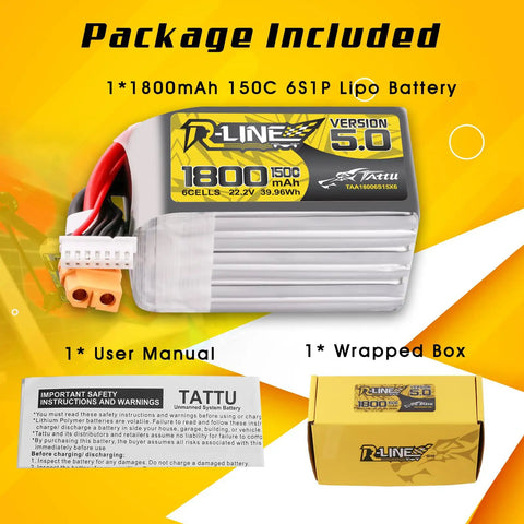 R Line Version 5.0 6S LiPo Battery 22.2V 150C 1800mAh With XT60 Plug For RC Cars Drones Boats And Airplanes