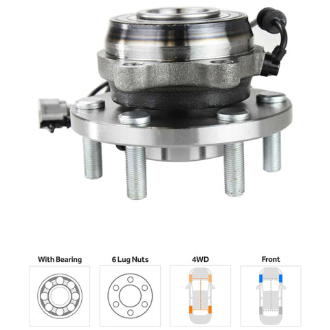 Front Wheel Hub Replacement For Nissan Frontier, Pathfinder, Xterra And Suzuki Equator - 6x4.5 Bolt, 2.68 Pilot, Side View