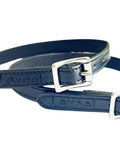 Equestrian Leather Spur Straps Set of 2, 1/2 Inch Wide by 17 Inches Long, Black Leather With Stainless Steel Buckles