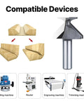 Half Inch Shank R18 Seamless Woodworking Router Bit Arc Bending Integrated Milling Cutter Carbide Tip V Bit with device compatibility
