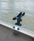 Power Lock 45 Degree Track Rod Holder For Lund Sport Track G3 Crestliner SureMount War Eagle Excel Boats - Marine Grade Aluminum, CNC Processed Nylon Lock, Durable, Easy Install, Fits Most Bow Gunnel Track Systems mounted on boat gunnel