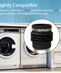 Round To Oval Duct Adapter For Recessed Dryer Vent Box 4 Inch Flexible Rubber Connector installed with clamp