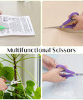 Heavy Duty All Purpose Scissors For Office School Kitchen And Crafts With Sharp Stainless Steel Blades And Ergonomic Non Slip Soft Grip Handle For Smooth Cuts, 8.3 in