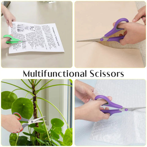 Heavy Duty All Purpose Scissors For Office School Kitchen And Crafts With Sharp Stainless Steel Blades And Ergonomic Non Slip Soft Grip Handle For Smooth Cuts, 8.3 in