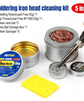 Go To Pro Grade Soldering Tip Cleaning Kit With Rosin Paste Flux Lead Free Tinner Cleaner Brass Cleaning Wire Solder Iron