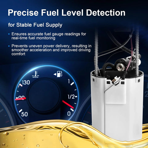 Fuel Pump Assembly For Chevy Silverado And GMC Sierra 2004 2005 2006 2007 With V6 4.3L And V8 4.8L 5.3L 6.0L 8.1L Replaces E3609M Easy Install shown with fuel gauge display