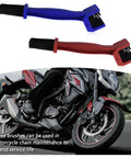 Two Pack Motorcycle Chain Brush Double Ended With Three Sided Bristles And Long Bristles Universal Chain Cleaning Kit and motorcycle