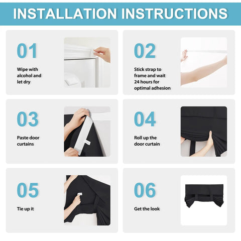 Installation steps for Blackout Curtain Panel For French Doors And Windows, Thermal Insulated Light Block, Energy Efficient 30 X 40 Inches
