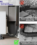 Copper Pipe Insulation Cover With UV Resistant Tape For Outdoor AC Lines, comparison with foam and tape insulation.