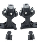 Top Shelf Two Piece Idler Hub Spindle Kit With 6 By 5.5 Bolt Pattern Built For Shipping Containers And Work Rigs Smooth Bolt On Swap Set To Handle Any Job Site Hustle, showing two solid spindles.