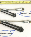 Reciprocating Motor Rocker Arm For Electric Linear Actuator With Adjustable Stroke 30-200mm, steel linkage with 12mm bore
