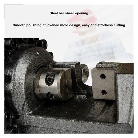 Steel bar shear opening of Fast Portable Electric Hydraulic Rebar Cutter 4-25mm Steel Bar Shears showcasing smooth design for effortless cuts.