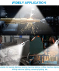 Adjustable Magnetic Work Light With Flexible Gooseneck Provides Straight Fire 1000 Lumen Focus Glow For Home Shops And Desks Featuring Flicker Free Led Bulbs and strong base illuminating various machine tasks.