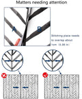 Diagram showing overlap for Peel And Stick Black And White Herringbone Wallpaper With Self Adhesive Vinyl Decor Easy Install No Mess Durable And Removable For Accent Walls And Cabinets.