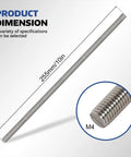 12 Pack 304 Stainless Steel M4 Fully Threaded Rods Tough As Nails 10 Inch Long Right Hand Threaded With Nuts Durable Rust Proof Hardware Fasteners For DIY Projects Machinery Automotive And Construction