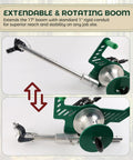 Extendable & rotating boom detail of Compact Electric Cable Puller With 1000Lb Force Powers Wire Tugging For #14–1/0 Guage Cables.