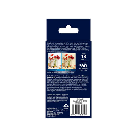 Back view of Dimmable LED Candle Bulbs 60W Equivalent Clear B11 Small Base 8 Pack packaging with product details